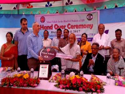 Turkish Coordination and Cooperation agency (TIKA) donated a school vehicle for 14 blind school students