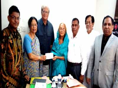Donation Tk. 2.5 Lac received from Ms. Pia Afreena Khaleda Huq through Mrs. Husniara Huq
