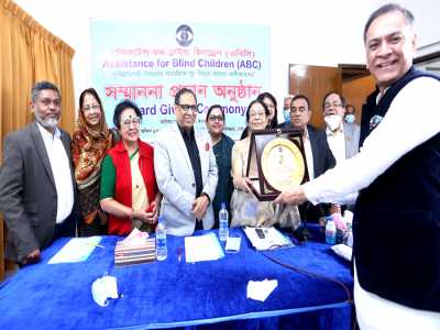 Assistance for Blind Children (ABC) has  honored Mrs. Anjuman Aziz Khan, Life Member, ABC.